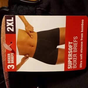 NWT 2X XXL Hanes Women's  3 Pair Boxer Briefs Super soft & Comfy 2 Black 1 Brown